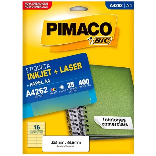 Etiqueta Pimaco Inkjet+laser Branca A4 262