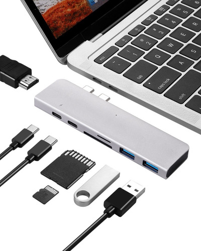 Adaptador Macbook Pro Air Usb C Hub Hdmi Micro Sd 7 En 1