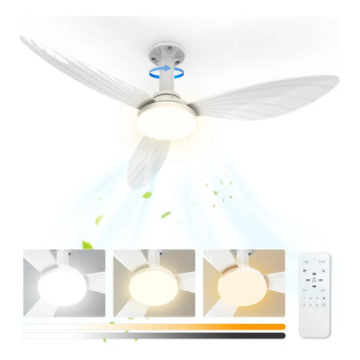 Ventilador de Techo 36 Pulgadas con Base E27 Mejorada, Ventilador de Techo con Luz LED 3CCT y Control Remoto, Motor Silencioso Reversible, 6 Velocidades, Ideal para Habitaciones y Salas Pequeñas | Envío gratis