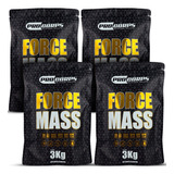 Kit 4x Hipercalórico Force Mass 3kg Hipertrofia Muscular