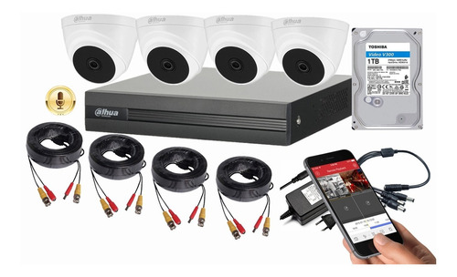 Cctv Kit Pro Dahua 4 Cam 2mp C/mic Inc Disco 1tb Tienda9cl