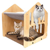 Salón Rascador Para Gatos, 2 En 1, Casa Para Gatos De Doble