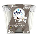 Vela Glade Sheer Vanilla Embrace, Aromatizada Con Aceites Es