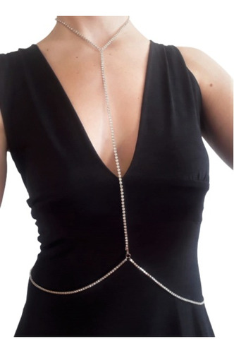 Body Chain Choker Strass Arnés Para El Cuerpo Collar De Moda