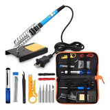 Kit Electrico Cautín 220v 60w Regulable 5 Puntas 16 Pcs