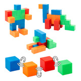 Juguete Didáctico Bloques Construcción Magnéticos Mini Minds Cantidad De Piezas 32 Color Vibrantes