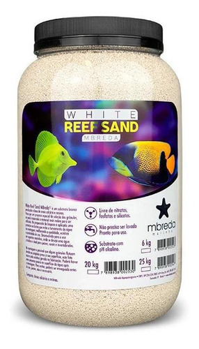 Areia White Reef Sand  Marinho 6kg