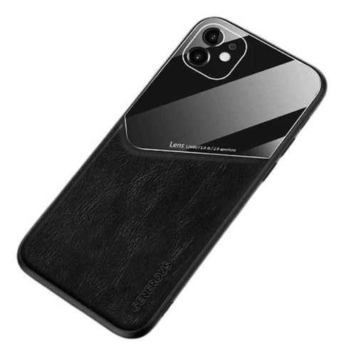 Carcasa Ecocuero Negro Vidrio Organico Para iPhone 11 Promax