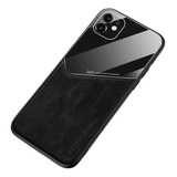 Carcasa Ecocuero Negro Vidrio Organico Para iPhone 11 Promax