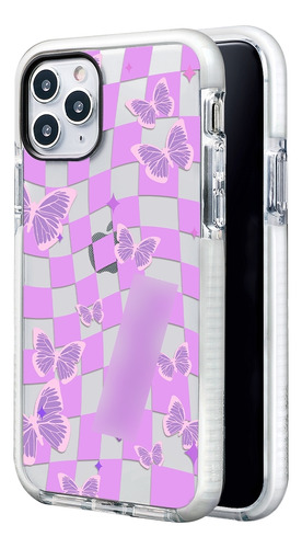 Funda Para iPhone Con Nombre Para Mujer Cuadros Mariposas