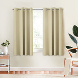 Cortinas Cortas Con Aros 2.00 X 1.35 M Alfer Home Jgo 2 Pzas Color Beige