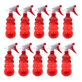 10 Pçs Pulverizador Para Limpeza Higienização 500ml Vermelho