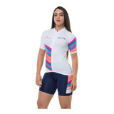 Conjunto Camiseta Bermuda Bike Feminino Curto Forro Elite 