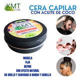 Cera Capilar Con Aceite De Coco 100% Natural Modela Y Define