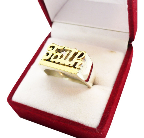 Anillo Mujer Hombre Nombre Personalizado Plata 925 Y Oro