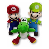 Mario Bross Luigi Yoshi De Peluche Grandes Set De 3 