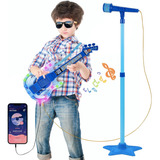 Guitarra Con Micrófono Karaoke Azul