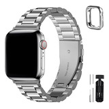 Malla Y Funda P/ Apple Watch 42/44/45mm S-8/7/6/5/4/3/ Plata