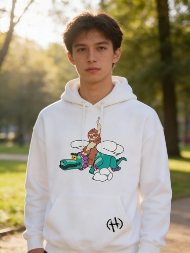 Sudadera Con Gorro Dragón Y Peresozo H Junior - Ct  | Envío gratis