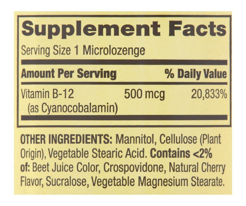 Suplemento En Tabletas Spring Valley  Vitamina B Vitamina B12 Cianocobalamina Vitamina B Cianocobalamina