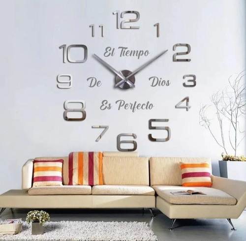 Reloj De Pred 3d Grande+ Frase Vinilo Diseño Moderno