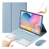Capa De Teclado E Mouse Para Galaxy Tab S6 Lite 10,4  Azul