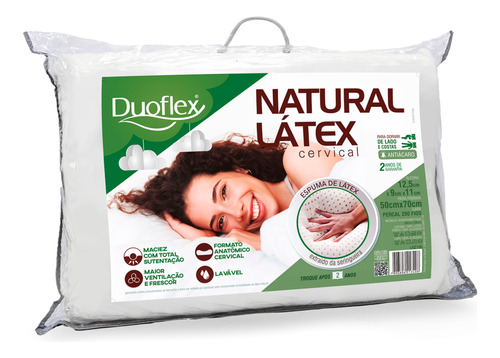 Travesseiro Cervical De Látex - Duoflex Sustentação E Maciez