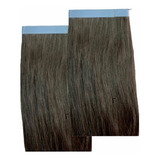 Cabelo Humano Aplique Fita Adesiva Castanho 60cm - 2telas