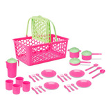 Cesta Leva Papinha Panelinhas Infantil Kit Cozinha Brinquedo