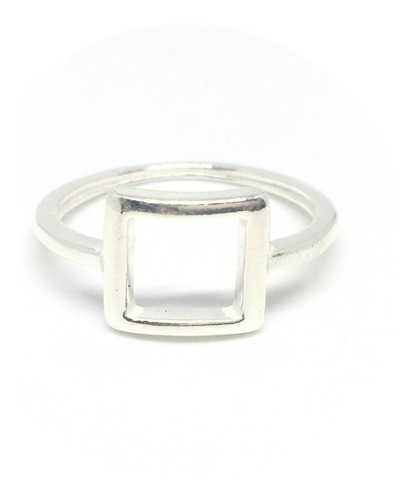 Anillo Minimalista Cuadrado Fino Plata