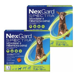 2 Nexgard Spectra Cães 7,6 A 15 Kg Antipulga E Carrapato Kit