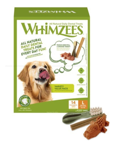 Premios Whimzees Variety Value Pack L 14 Dental Treats 840g