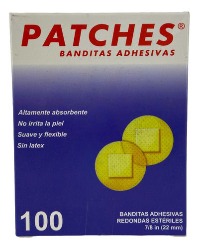 Patches Banda Adhesiva Redonda Curitas Caja C/100 Pzs