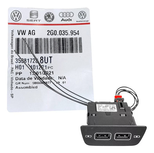 Tomada Duplo Usb Vw T-cross Adaptavel A Outros 2g0035954