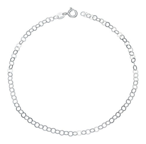 Tobillera Eslabones Circulares En Plata 925 Silver Heart