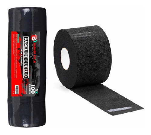 Pack 5 Rollos Papel De Cuello Negro Para Barbería