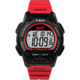 Reloj Timex Ufc Takeover 30lap 42mm Resin Strap Red Color De La Malla Rojo Color Del Bisel Negro Color Del Fondo Gris