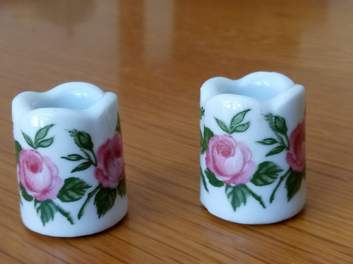 Mini Porta Velas Alemanes De Porcelana