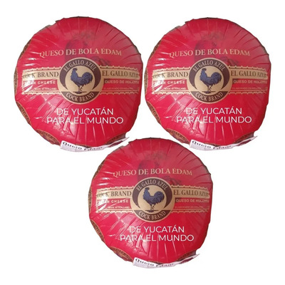 3 Quesos De Bola Edam Gallo Azul 1.5kg C\u002Fu - Envío Gratis | Envío gratis