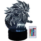 Lampara 3 D Led Goku Fase 3 Dragon Ball Base Touch 7colores