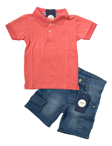 Conjunto Camisa E Bermuda Infantil Menino