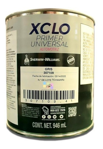 Xclo Primer Universal Gris Sherwin Williams 946ml