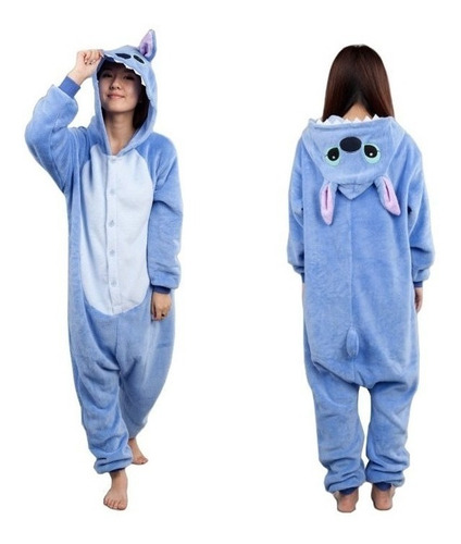 Pijama Kigurumi Stitch Macio Original Unissex Adulto Infanti