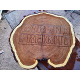 Rueda De Parrillero Personalizada En Madera De Mezquite