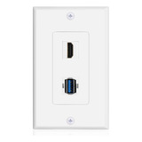 Tnp Placa De Pared De Salida Usb Hdmi - Cargador Usb 3.0 Y R