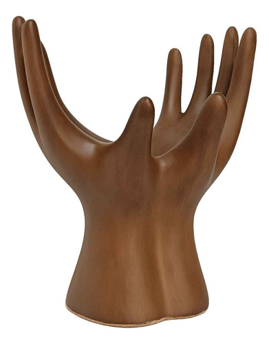 Escultura Estatueta Suporte Centro De Mesa Mãos Cerâmica