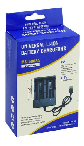 Cargador De Pilas Usb Ajustable 4.2 Volt 18650  26650 