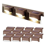 Paquete De 16 Luces Solares For Escaleras, Escalones Y Vall