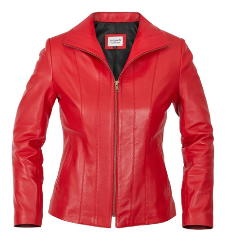 Campera Cuero Mujer Briganti Tapado Liso Chaqueta Abrigo