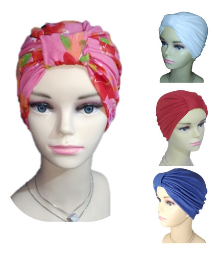 4 Turbantes Gorro Niña Y Mujer, Algodón Oncológico Alopecia